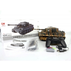 Czołg zdalnie sterowany IR/dźwięk 1:24 German Tiger 1 Late Painted Camo RTR 2.4Ghz - Heng Long 3841-11-L-C